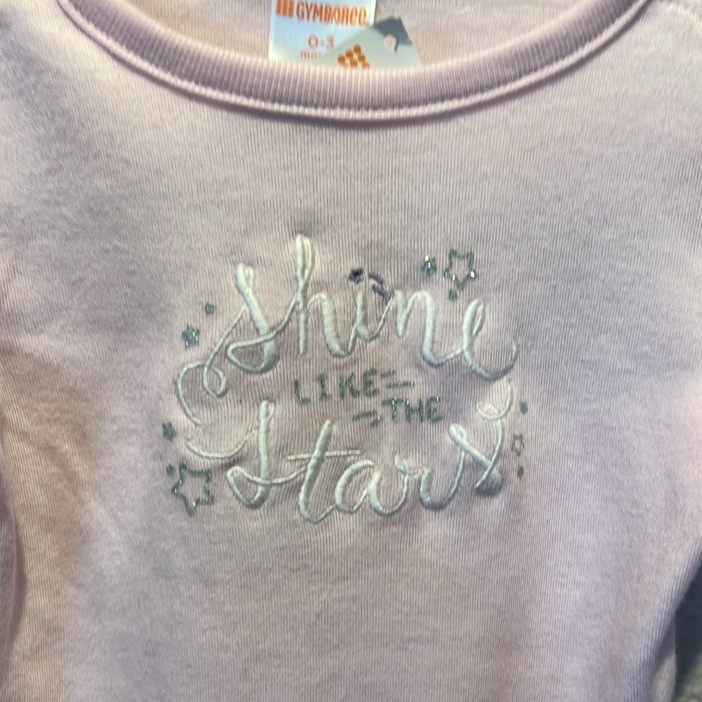 New Gymboree Baby Girls Shine Like The Stars Embroidered Bodysuit 0-3 Months NWT - Picture 3 of 9